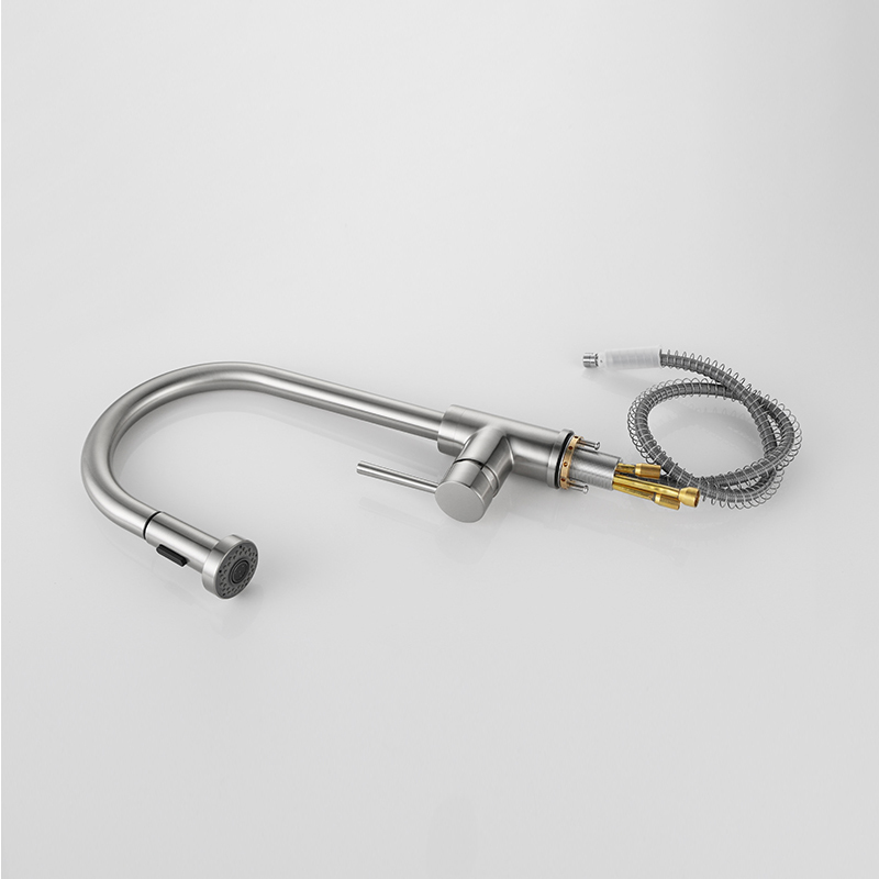 Aquacubic cUPC Unique Brushed Nickel Plating Pull Down Kitchen Faucet con aireador de ahorro de agua