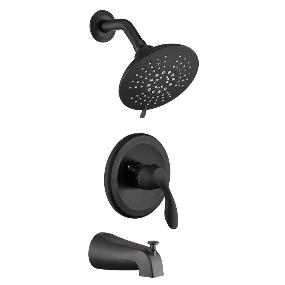 Válvula de equilibrio de presión negra Grifo de ducha de baño oculto montado en la pared UPC
